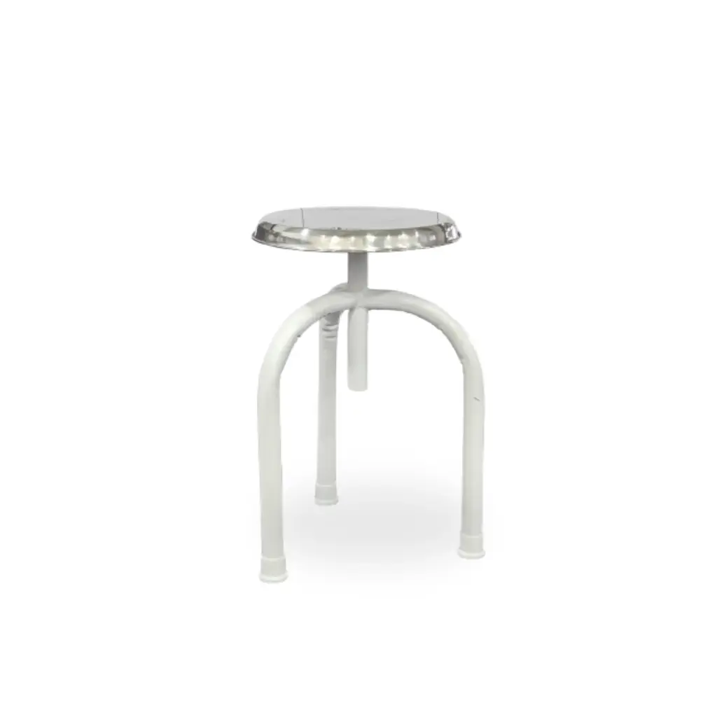 Uniequip 3-Leg Revolving Stool | Stainless Steel (SS) | Height Adjustable Medical Stool for Hospitals, Clinics, Labs & Home Use
