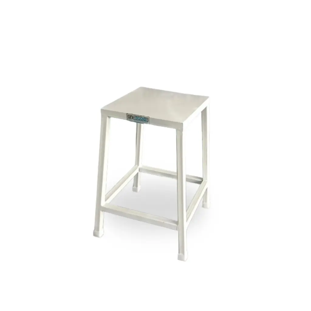 Uniequip 4-Leg Stool | Heavy-Duty Mild Steel Medical Stool for Hospitals, Clinics & Labs | Anti-Skid Plastic Feet | Durable & Stable (MS)
