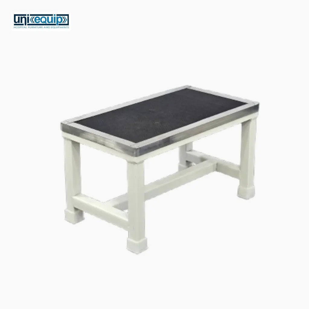 Uniequip Single Foot Step Stool with Anti Slippery Rubber Coating TOP Medical Furniture Use for Hospital Food/Stool Hospital/Clinic/Nursing Home and Domestic Use