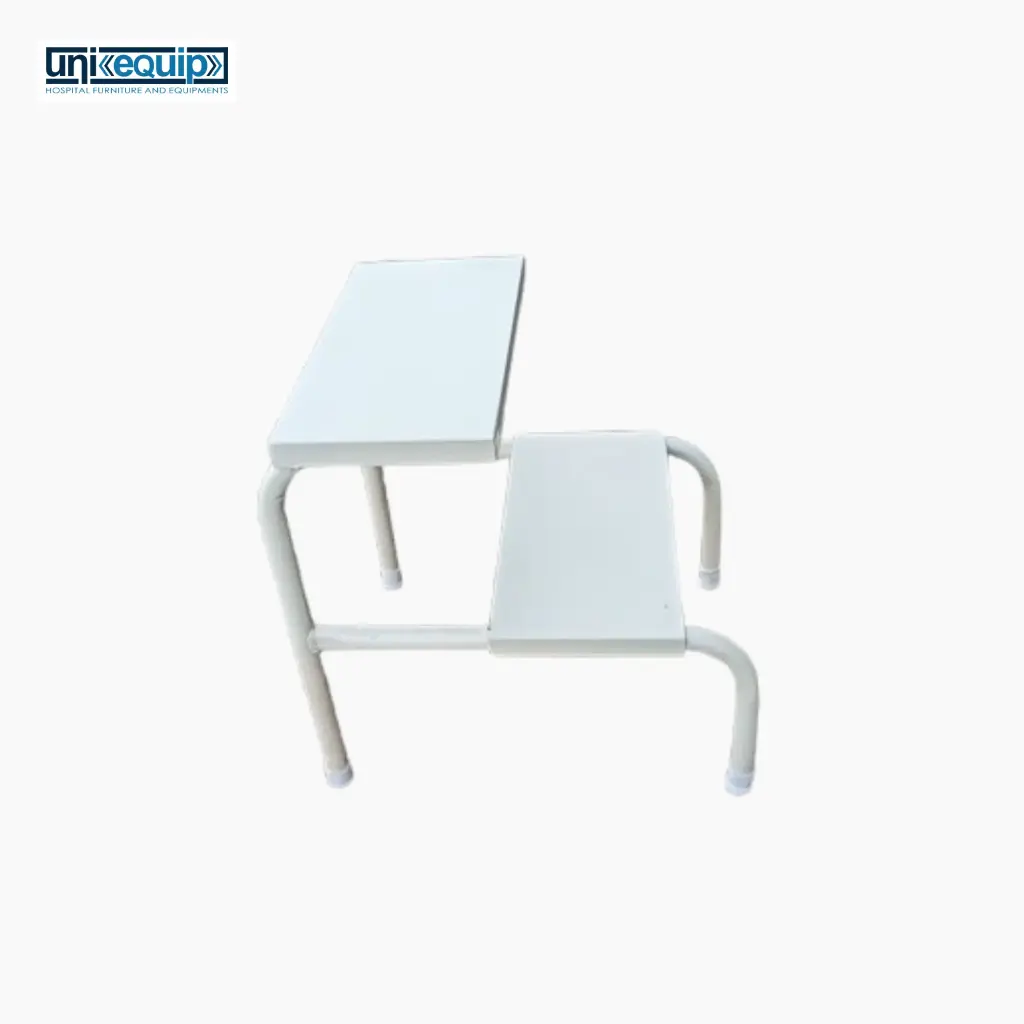 Uniequip Double Foot Step Stool For Medical Furniture Use for Hospital Food/Stool Hospital/Clinic/Nursing Home and Domestic Use (MS)