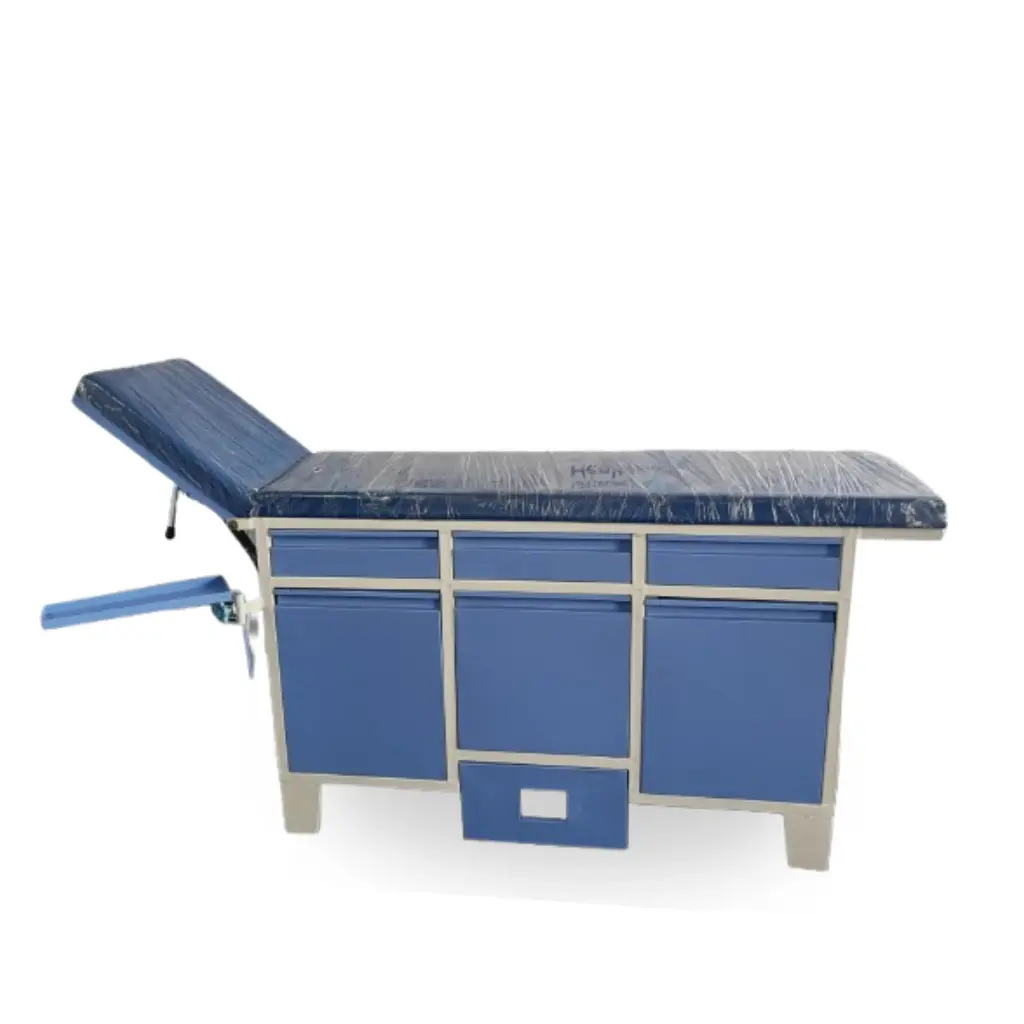 Uniequip Examination Couch with Cabinet – Durable Medical Bed with Storage for Clinics & Hospitals