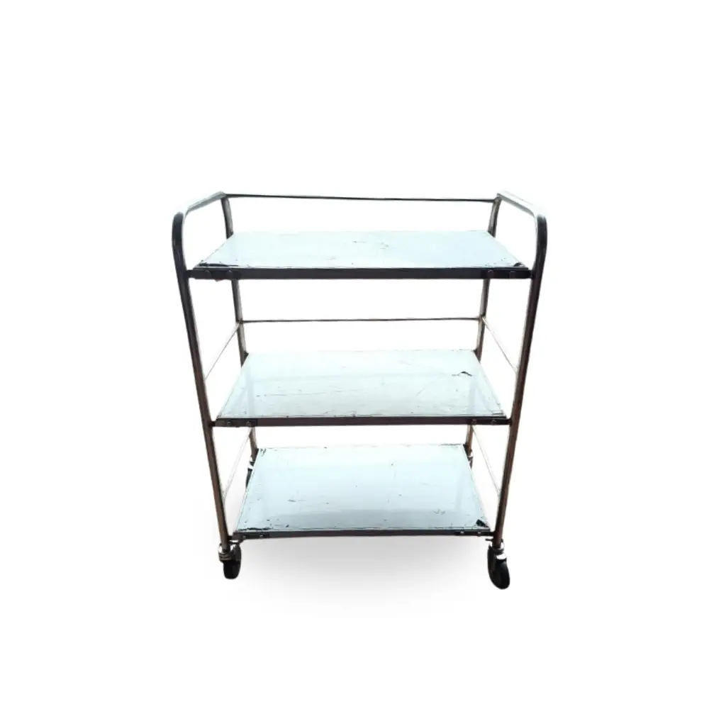 Uniequip Instruments Trolley – Stainless Steel Medical Utility Cart with Multiple Shelves & Wheels for Hospitals, Clinics & Labs
