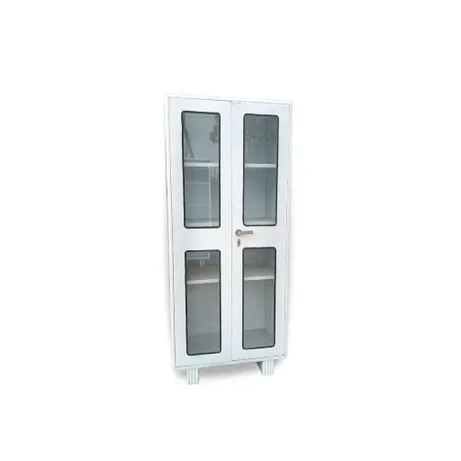 Uniequip Instrument Cabinet – Stainless Steel Medical Storage Cabinet with Glass Doors & Shelves for Hospitals, Clinics & Labs